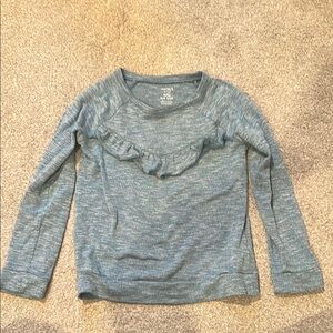 Blue Ruffled Long Sleeve Top